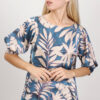 BLUSA STAMPATA CON MANICHE A SBUFFO - Fantasia azzurro, TU