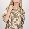 BLUSA STAMPATA CON MANICHE A SBUFFO - Fantasia verde, TU