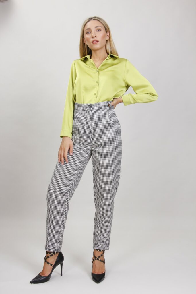 PANTALONI IN PIED-DE-POULE 