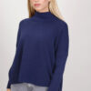 MAGLIONE DOLCEVITA CON COSTINE - Blu, TU