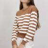 MAGLIA A RIGHE IN VISCOSA - Cammello, TU