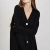 CARDIGAN MORBIDO IN MISTO MOHAIR - Black, TU