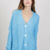 CARDIGAN MORBIDO IN MISTO MOHAIR - Blue Turquoise, TU