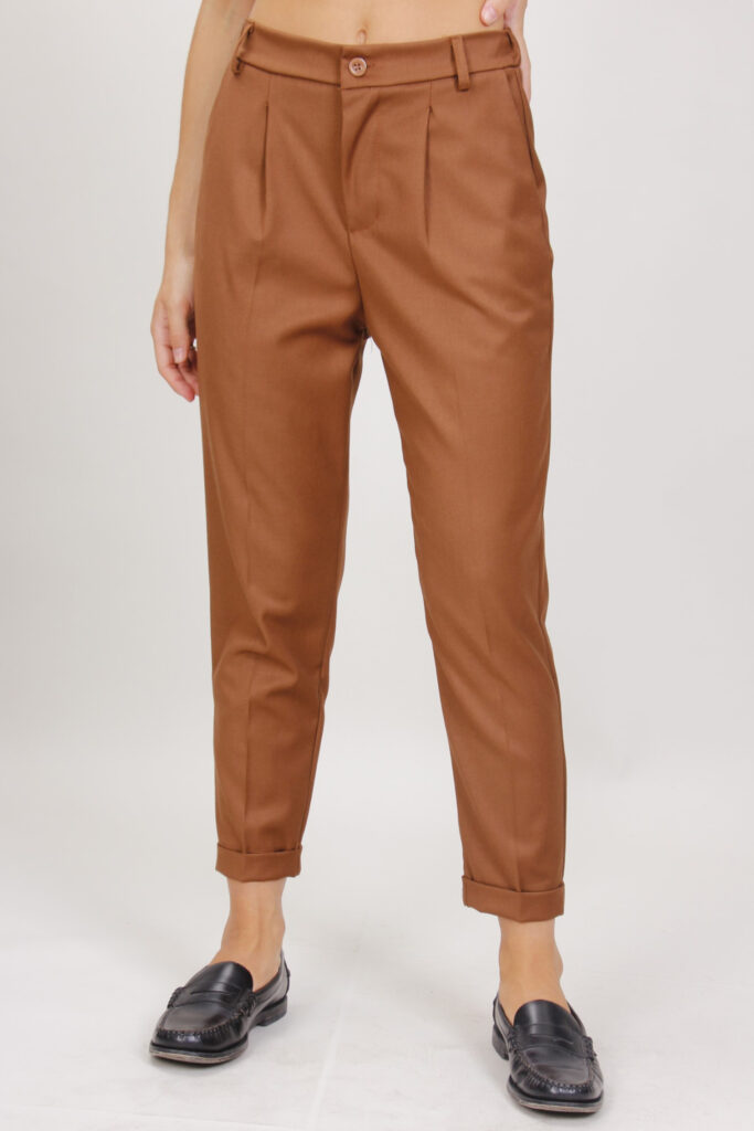 PANTALONI A SIGARETTA - Cammello, S 
