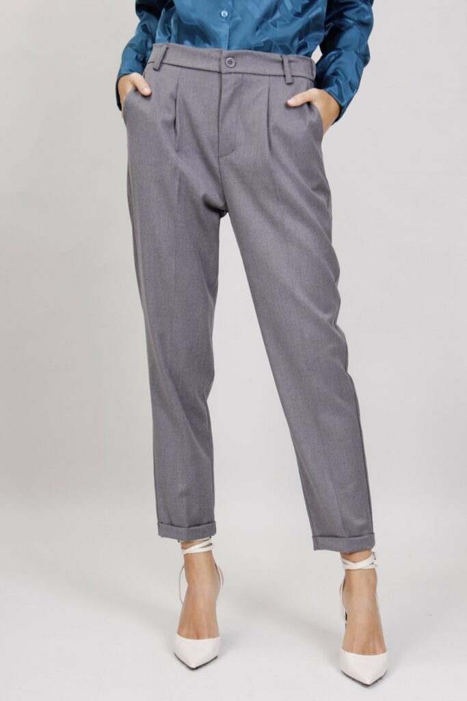 PANTALONI A SIGARETTA - Grigio, S 