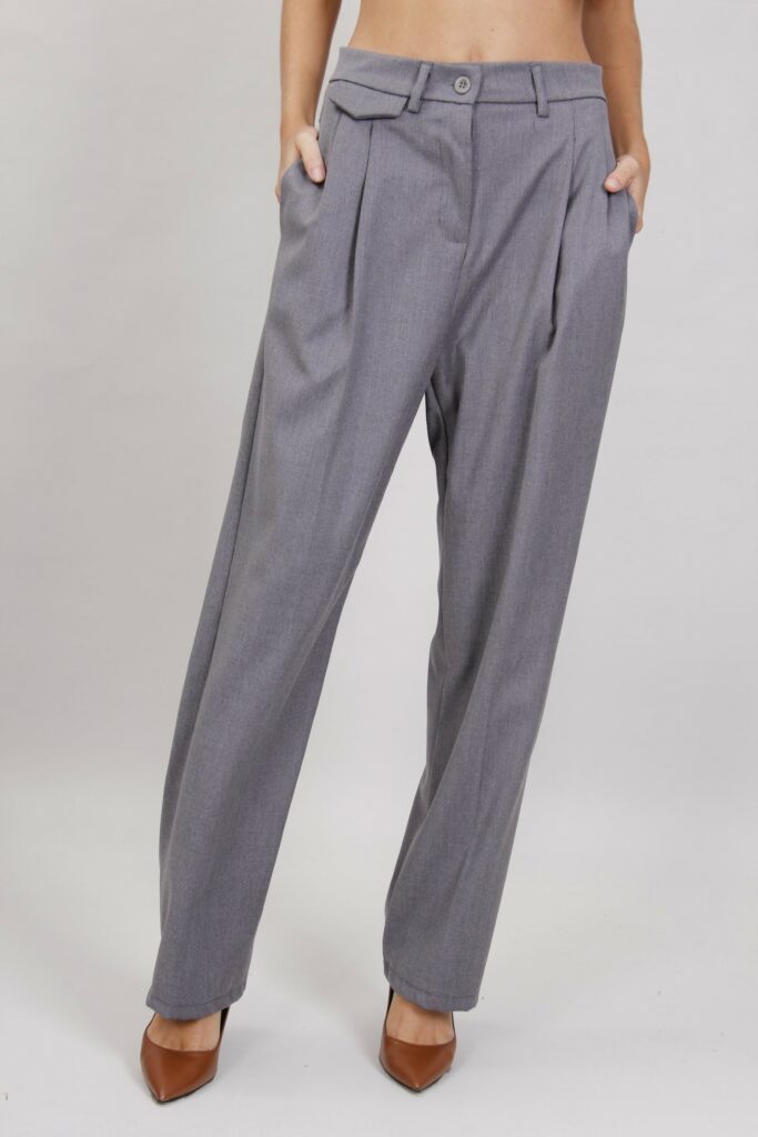 PANTALONI A GAMBA LARGA - Grigio, S 