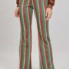 PANTALONI FLARE IN LUREX - Fantasia verde, L
