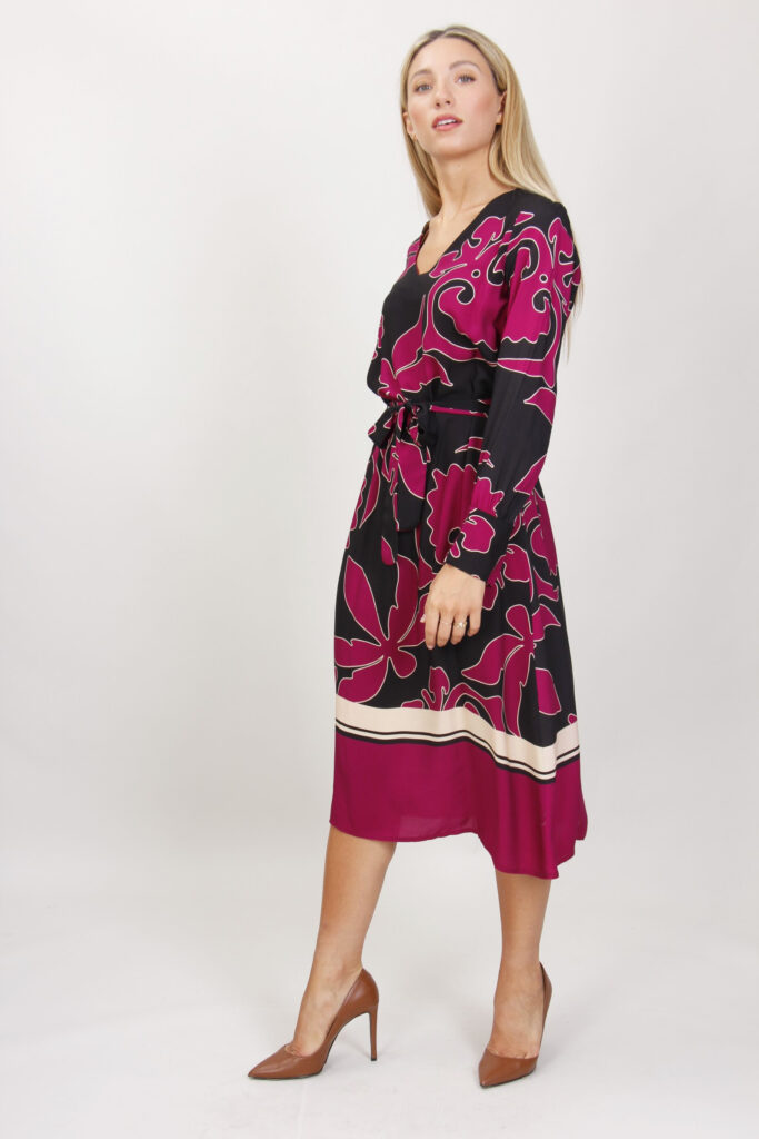 ABITO MIDI A FANTASIA - Fantasia fucsia, S 