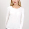MAGLIA MISTO CASHMERE ORLO RIFINITO - Panna, TU