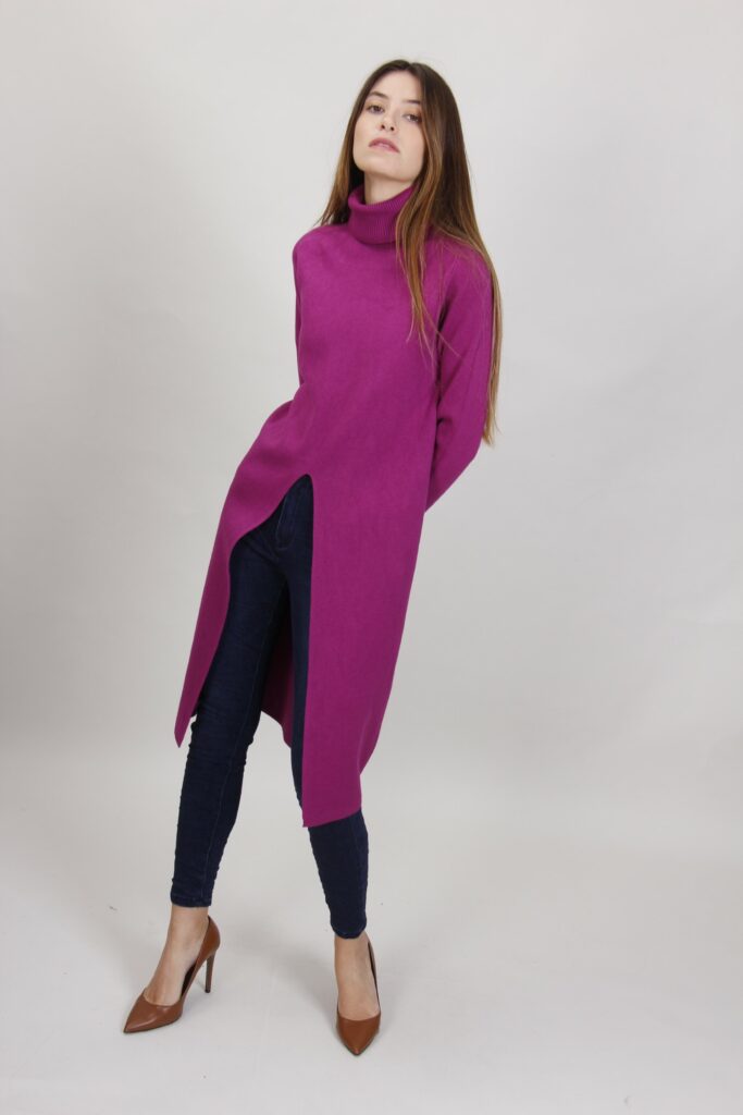 MAGLIA LUNGA CON SPACCO - Petunia, TU 