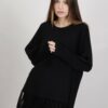 MAXI MAGLIA CON FRANGE - Nero, TU