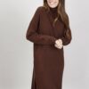 ABITO IN MAGLIA CON SPACCHI LATERALI - Dark Brown, TU