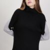 MAGLIA CON MANICHE BICOLORE - Nero, TU