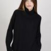 MAGLIONE CON SPACCHI LATERALI - Nero, TU
