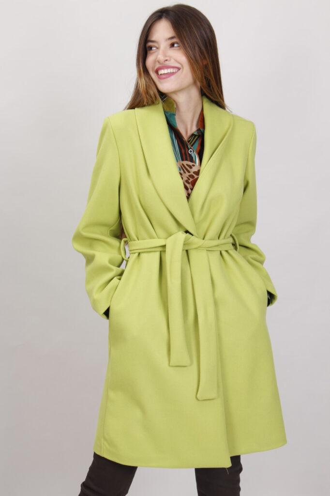 CAPPOTTO CON CINTURA - Pistachio Green, S 