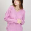 MAGLIONE MISTO MOHAIR SCOLLO A V - Rosa, TU