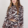 BLUSA CROP A FANTASIA - Fantasia marrone, TU