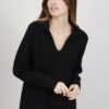 MAGLIA A COSTINE CON COLLETTO - Black, TU