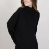 MAGLIA OVERSIZE COLLO ALTO CON FRANGE - Nero, TU
