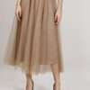 GONNA MIDI IN TULLE - Beige, TU