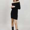 ABITO IN MAGLIA CON SCOLLO BARDOT - Nero, TU
