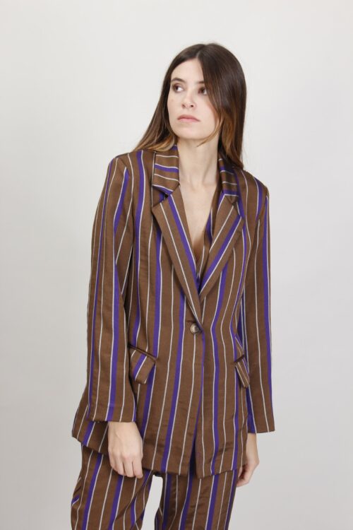 BLAZER A RIGHE - Fantasia viola
