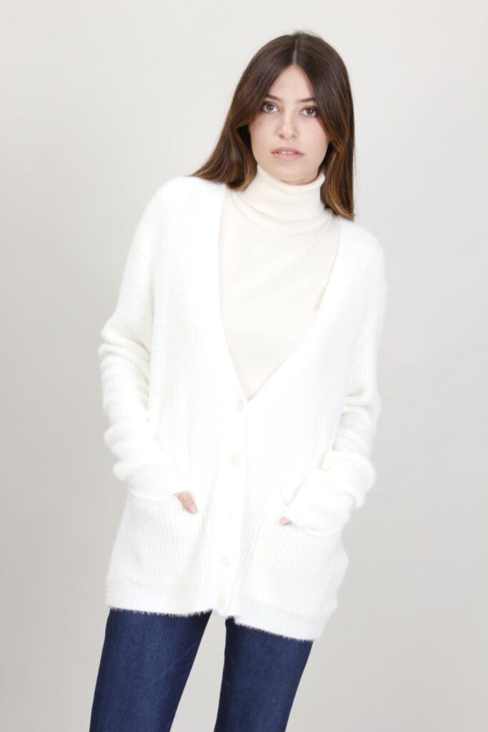 CARDIGAN FLUFFY - Panna, TU 