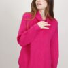 MAGLIA CON FRANGE LATERALI - Fucsia, TU