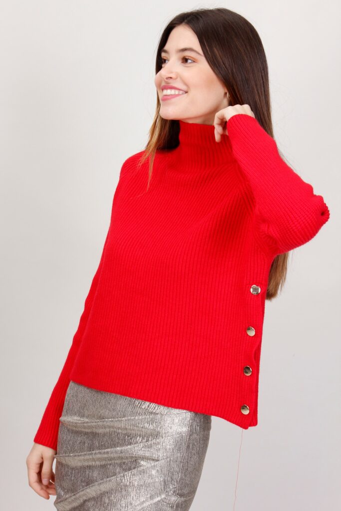 PULLOVER CON BOTTONI LATERALI 