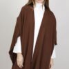 MANTELLA IN MAGLIA ASIMMETRICA - Dark Brown, TU