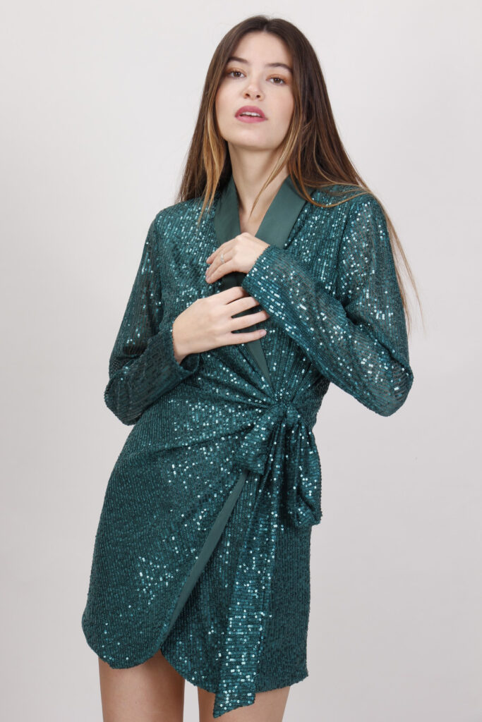 ABITO IN PAILLETTES INCROCIATO 