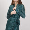 ABITO IN PAILLETTES INCROCIATO - Verde smeraldo, TU