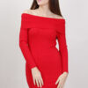 ABITO IN MAGLIA CON SCOLLO BARDOT - Rosso, TU