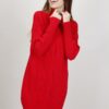 ABITO CORTO IN MAGLIA A TRECCE - Rosso, TU