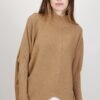PULLOVER LUNGO IN MAGLIA ASIMMETRICO - Cammello, TU
