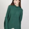 PULLOVER LUNGO IN MAGLIA ASIMMETRICO - Verde, TU