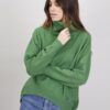 MAGLIA ASIMMETRICA A COLLO ALTO - Verde, TU