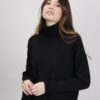 PULLOVER IN MAGLIA CON FINITURA A COSTE - Nero, TU