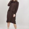 ABITO IN MAGLIA CON SCIARPA - Dark Brown, TU