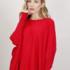 MAGLIA MANICHE A PIPISTRELLO OVERSIZE - Rosso, TU