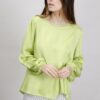 BLUSA MORBIDA CON DETTAGLIO LUREX - Verde mela, TU