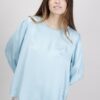 BLUSA MORBIDA CON DETTAGLIO LUREX - Celeste, TU