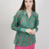 CAMICIA CON VOLANT - Verde, M