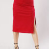 GONNA ADERENTE CON SPACCO LATERALE - Red, S
