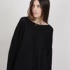 MAGLIA MANICHE LUNGHE CON FRANGE - Nero, TU