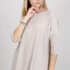 MAGLIA OVERSIZE CON MANICHE AL GOMITO - Fango, TU