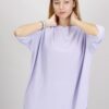 MAGLIA OVERSIZE CON MANICHE AL GOMITO - Lilla, TU