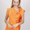 TOP CON SCOLLO A CAPPUCCIO - Arancio, TU