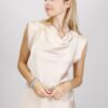 TOP CON SCOLLO A CAPPUCCIO - Beige, TU