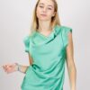 TOP CON SCOLLO A CAPPUCCIO - Verde smeraldo, TU